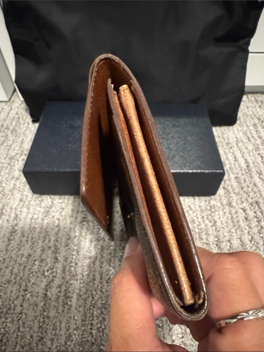 Authentic Louis Vuitton Monogram Canvas Continental Wallet in Brown and Gold - Picture 4 of 15